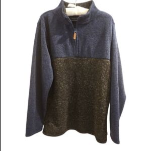 LONDON FOG Collection Navy and Gray Half Zip Up Sweater Mens SZ Medium